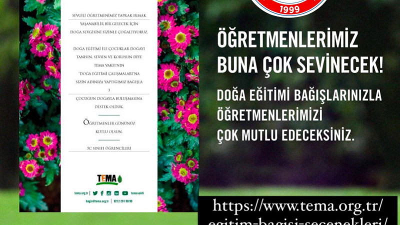 Öğretmenler günü ile ilgili anlamlı fidan bağışı